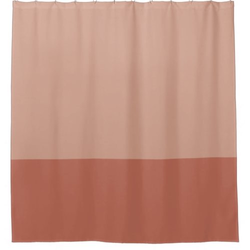 Terracotta and putty two tone color block shower curtain