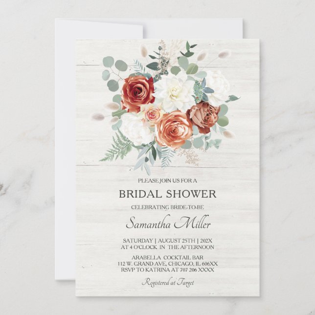 Terracotta And Sage Bridal Shower Templates (Front)