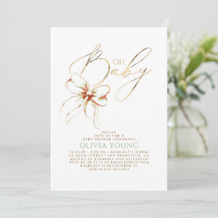 Terracotta and Sage Green Elegant Fall Baby Shower Invitation