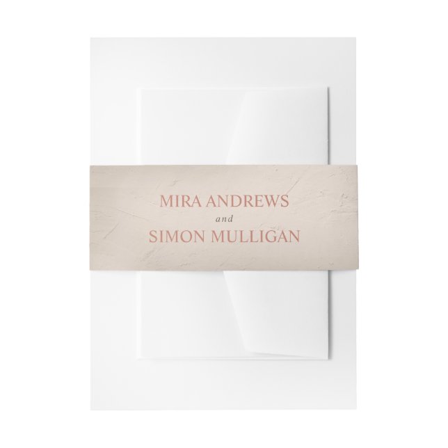 Terracotta and Sand Elemental Invitation Belly Band (Front Example)