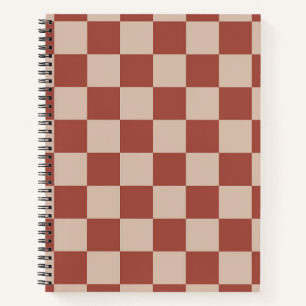 Terracotta and Tan Checkerboard Notebook