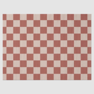 Terracotta and Tan Checkerboard Tissue Paper