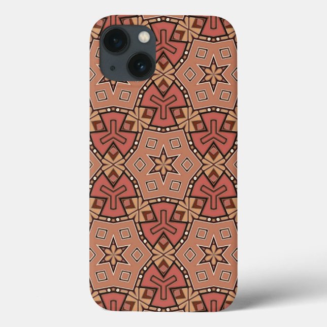 Terracotta and Tan Honeycomb Tile Pattern  Case-Mate iPhone Case (Back)