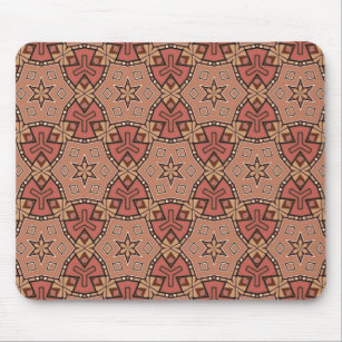 Terracotta and Tan Honeycomb Tile Pattern  Mouse Pad