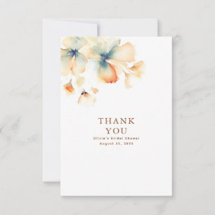Terracotta and Teal Blue Floral Thank You