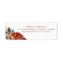 Terracotta and Teal Blue Flowers Fall Label