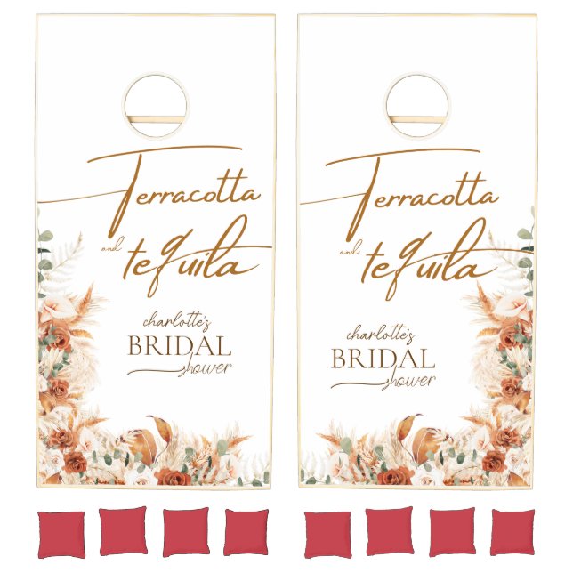 Terracotta and Tequila Bridal Shower Party Cornhole Set (Set)