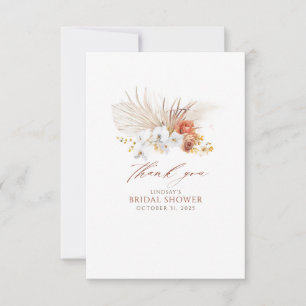 Terracotta and White Flowers Boho Thank You