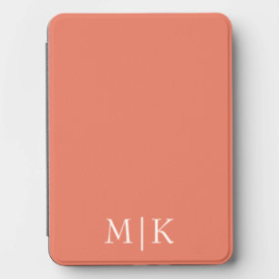 Terracotta and White Modern Monogram Kindle Cover