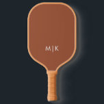 Terracotta and White | Modern Monogram Pickleball Paddle<br><div class="desc">This modern pickleball paddle design features a boho terracotta background,  with your initials in bold white text for a look that is simple and stylish,  yet professional.</div>