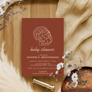 Terracotta Animal Turkey Invitation