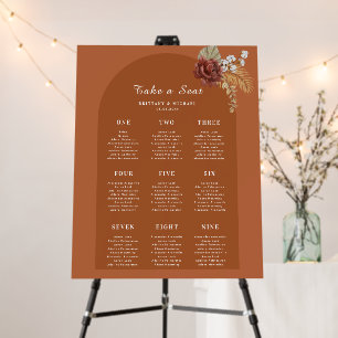 Terracotta Arch 9 Tables Wedding Seating Chart Foam Board