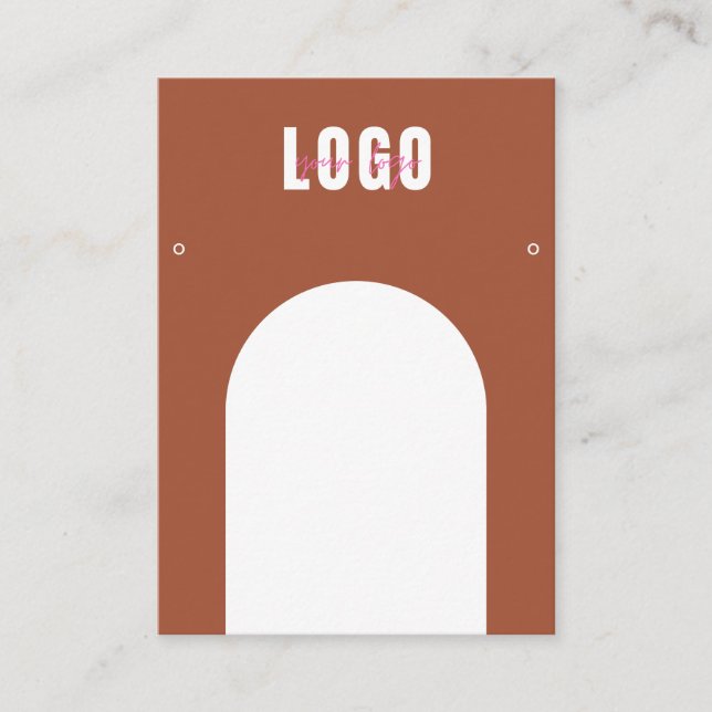 Terracotta Arch Add Logo Jewelry Earrings Display Business Card (Front)