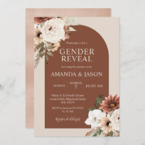 Terracotta Arch Boho Floral Baby Gender Reveal  Invitation