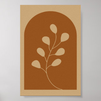Terracotta Arch Botanical Leaf Minimalist Wall Art