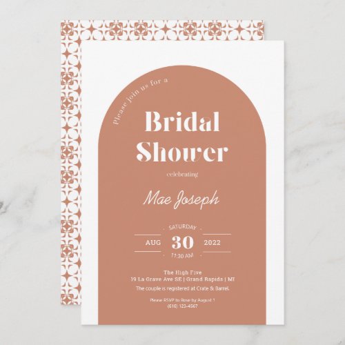 Terracotta Arch Bridal Shower Invitation