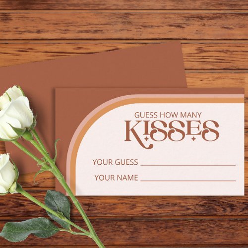 Terracotta Arch guess how many kisses bridal game Enclosure Card