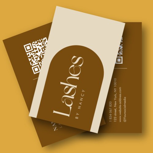  Terracotta Arch Lash Stylist QR Code Business Card