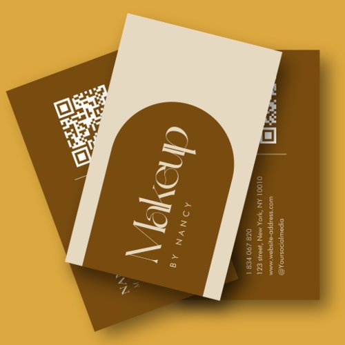  Terracotta Arch Makeup Artist QR Code Business Card