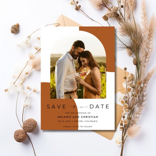 Terracotta Arch Photo Wedding  Save The Date