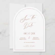Terracotta Arch Save the Date Wedding Announcement