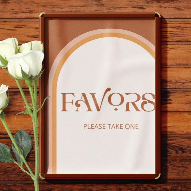 Terracotta Arch Typography Favors please take one Poster (Creator Uploaded)