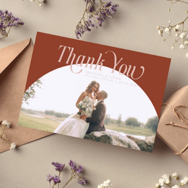 Terracotta Arch Wedding Thank you Card (Creator Uploaded)