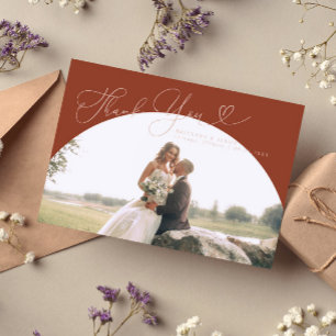 Terracotta Arch Wedding Thank you Script Card