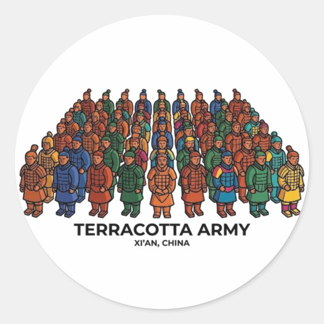 TERRACOTTA ARMY CLASSIC ROUND STICKER (Front)