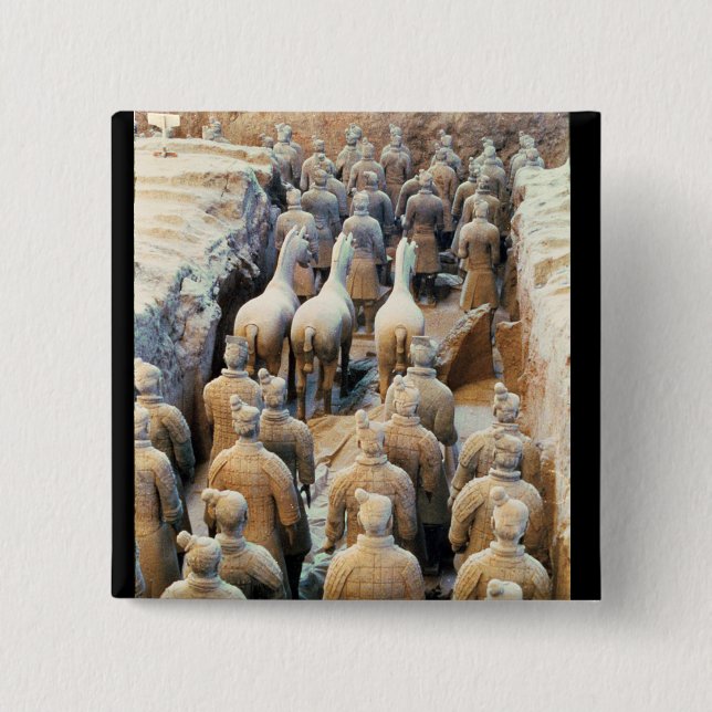 Terracotta Army, Qin Dynasty, 210 BC Button (Front)