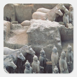 Terracotta Army, Qin Dynasty, 210 BC Square Sticker