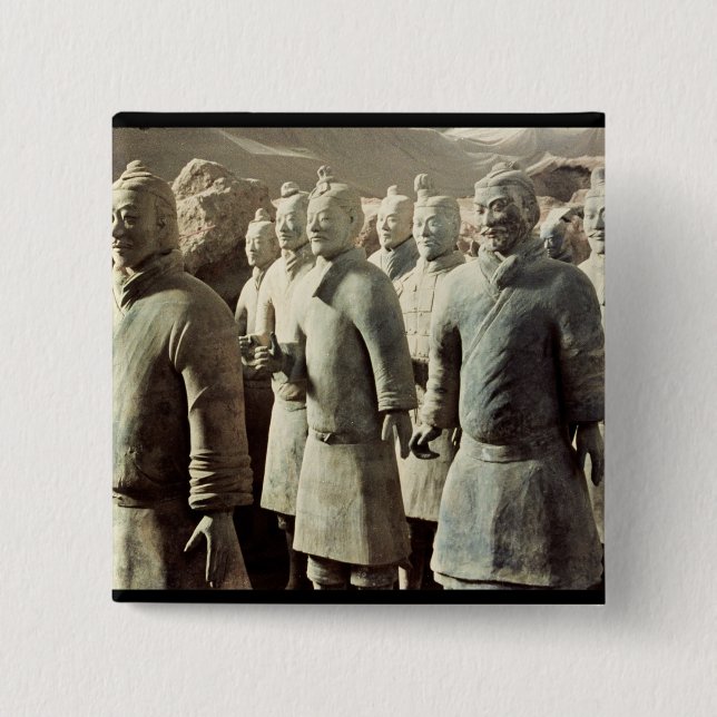 Terracotta Army, Qin Dynasty, 210 BC; warriors Pinback Button (Front)