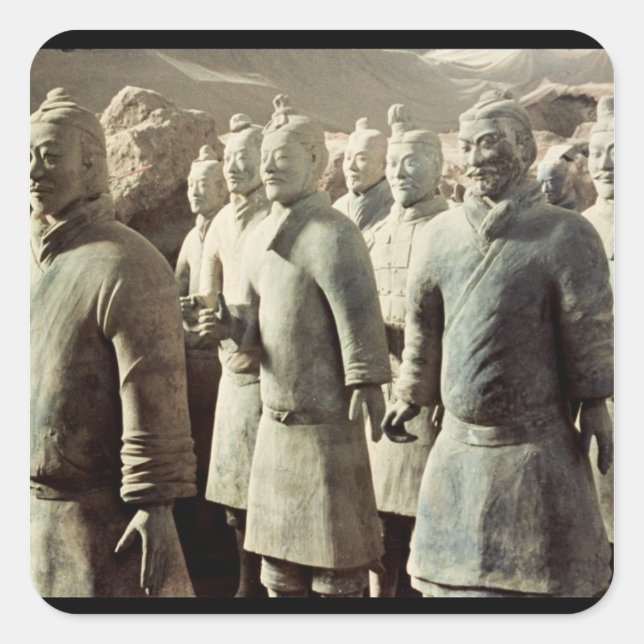 Terracotta Army, Qin Dynasty, 210 BC; warriors Square Sticker (Front)