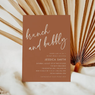 Terracotta Autumn Brunch and Bubbly Bridal Shower Invitation