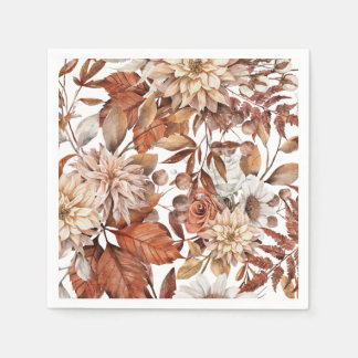  Terracotta Autumn Fall Wedding Paper Napkin