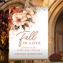 Terracotta Autumn Floral Fall in Love Welcome