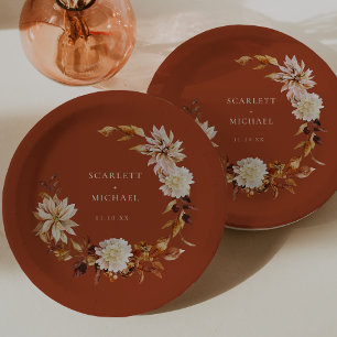 Terracotta Autumn Wedding Paper Plates