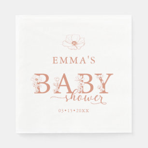 Terracotta Baby Shower   Elegant Wildflower Floral Napkins