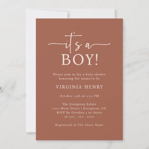 Terracotta Baby Shower Invitation