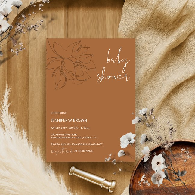 Terracotta Baby shower Invitation