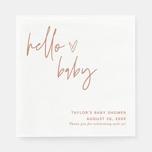 Terracotta Baby Shower Paper Napkin Gender Neutral