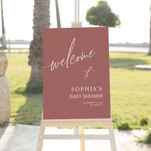 Terracotta Baby Shower Welcome Sign