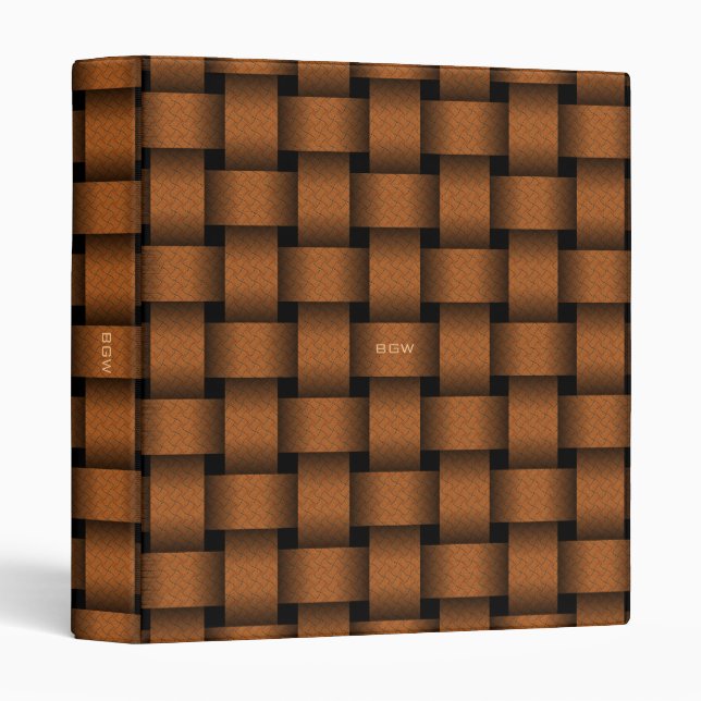 Terracotta Basket Weave 3 Ring Binder (Front/Spine)