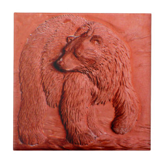 "Terracotta Bear" Ceramic Tile
