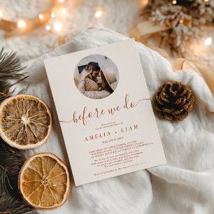 Terracotta Before we do photo rehearsal dinner Invitation