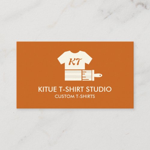 Terracotta Beige Colored Shirts Paint Brush Business Card