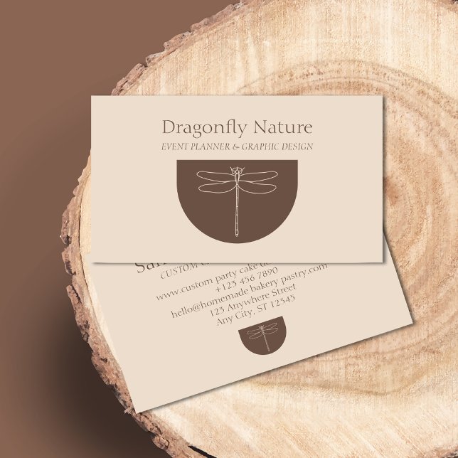 Terracotta Beige Dragonfly Calling Card (Creator Uploaded)