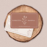 Terracotta Beige Framed Flower Business Card<br><div class="desc">The Terracotta Beige Framed Flower business cards are a beautiful and elegant option for any professional in the floral industry. These cards feature a warm and inviting terracotta beige color as the background, with a delicate and intricate flower design framing the edges in a contrasting, darker shade. The floral design...</div>