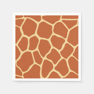 Terracotta& Beige Giraffe Print Animal Pattern Napkins