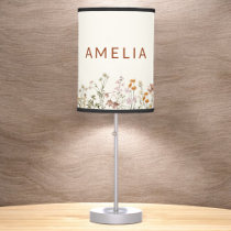 Terracotta Beige Wildflower Baby in Bloom Floral  Table Lamp
